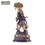 Brass Standing Ganesh Statue with Umbrella | Dark Brown 2 072 eMetalCrafts