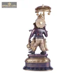 Brass Standing Ganesh Statue with Umbrella | Dark Brown 5 075 eMetalCrafts