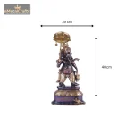 Brass Standing Ganesh Statue with Umbrella | Dark Brown 6 076 eMetalCrafts