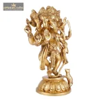 Brass Panchamukhi Ganesha Idol 3 103 eMetalCrafts