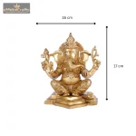 Brass Ganesha Statue God Sitting Idol 6 136 eMetalCrafts