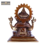 Brass Ganesha With Brown Idol 5 145 eMetalCrafts
