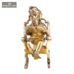 Brass Ganesh Idol Ganpati Figurine & Resting on Rocking Chair 2 502 eMetalCrafts