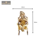 Brass Ganesh Idol Ganpati Figurine & Resting on Rocking Chair 6 506 eMetalCrafts