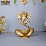 Brass Ganesh Oil Diya Idol 1 801 eMetalCrafts