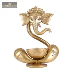Brass Ganesh Oil Diya Idol 2 802 eMetalCrafts