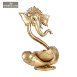 Brass Ganesh Oil Diya Idol 3 803 eMetalCrafts