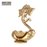 Brass Ganesh Oil Diya Idol 4 804 eMetalCrafts