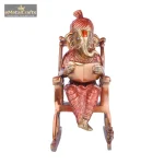 Brass Ganesh Statue Sitting On Chair 2 902 eMetalCrafts
