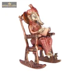 Brass Ganesh Statue Sitting On Chair 3 903 eMetalCrafts