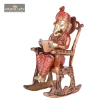 Brass Ganesh Statue Sitting On Chair 4 904 eMetalCrafts