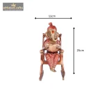 Brass Ganesh Statue Sitting On Chair 6 906 eMetalCrafts