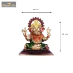 Sitting Brass Ganesha Idol for Home temple and decor 6 Add a heading eMetalCrafts