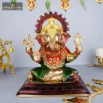 Sitting Brass Ganesha Idol for Home temple and decor 1 brass lord ganesha statue