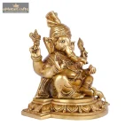 Superfine Brass Lord Ganesha Statue with Turban 3 DSCF5281 eMetalCrafts