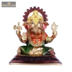 Sitting Brass Ganesha Idol for Home temple and decor 2 DSCF5286 eMetalCrafts