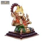Sitting Brass Ganesha Idol for Home temple and decor 3 DSCF5287 eMetalCrafts