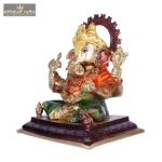 Sitting Brass Ganesha Idol for Home temple and decor 4 DSCF5288 eMetalCrafts