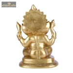Sitting Brass golden Ganesha Idol For Workship 5 DSCF5316 eMetalCrafts