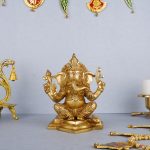 Brass Sitting Ganesh Idol
