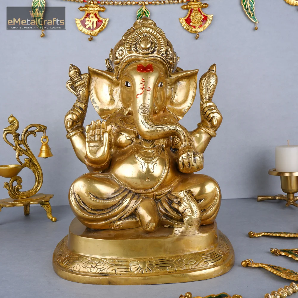 brass Golden ganesha idol brass Golden ganesha idol