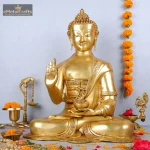 Brass Meditating Buddha Statue Figurine Buddhism Decor 1 01 1 eMetalCrafts