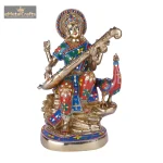 Brass Saraswati Mata Idol Showpiece Statue for Pooja Room 2 012 2 eMetalCrafts