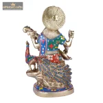 Brass Saraswati Mata Idol Showpiece Statue for Pooja Room 5 015 2 eMetalCrafts