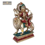 Brass Durga Mata Idol Divine Sherawali mata 2 02 eMetalCrafts