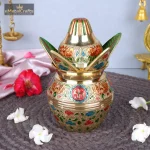 Brass Meenakari Mangal Kalash 1 021 1 eMetalCrafts