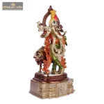 Bronze Brass Krishna Idol with Cow 3 023 4 eMetalCrafts