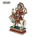 Brass Durga Mata Idol Divine Sherawali mata 4 04 eMetalCrafts