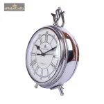 Chrome Finish Almunium stylish clock For Table 4 054 3 eMetalCrafts