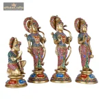 Brass Ram Darbar Multicolor Gemstone Handwork Statue Shree Ram Ji Sita Laxman Hanuman 2 072 1 eMetalCrafts