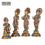 Brass Ram Darbar Multicolor Gemstone Handwork Statue Shree Ram Ji Sita Laxman Hanuman 3 073 1 eMetalCrafts