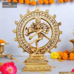 Brass Nataraja Statue with Triple Arch 1 081 eMetalCrafts