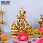 Brass Rama Idol with His Temple 1 091 eMetalCrafts