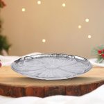 Round Aluminum Silver Leaf Platter