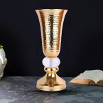 Aluminium Stylish Golden Colour Candle Stand