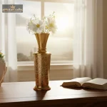 Aluminium Golden And White Colour Flower Vase 1 1 17 eMetalCrafts