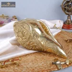 Brass Conch Vishnu Lakshmi Shell Shankh 1 1 25 eMetalCrafts