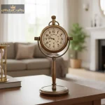 Brass Desk Clock Quartz Vintage Table Brass Desk Clock 1 1 27 eMetalCrafts