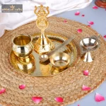 Brass And Steel Pooja Thali 1 1 31 eMetalCrafts