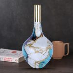 Aluminium Metal Vases Meena work Texture Iron unbreakable Flower Vase