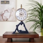 Aluminium Yoga Art Lady Table Clock 1 1 63 eMetalCrafts