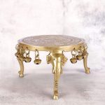 Sculpture  Story Brass Pooja Chowki Stool