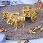Brass Rural Cart with Two Bulls, Rider and Intricate Jaali Work 1 101 2 eMetalCrafts