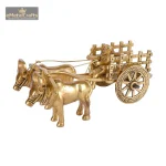 Brass Rural Cart with Two Bulls, Rider and Intricate Jaali Work 2 102 2 eMetalCrafts