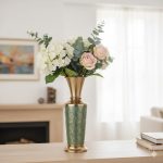 Aluminium Green Colour Flower Vase