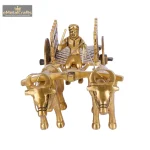 Brass Rural Cart with Two Bulls, Rider and Intricate Jaali Work 3 103 2 eMetalCrafts